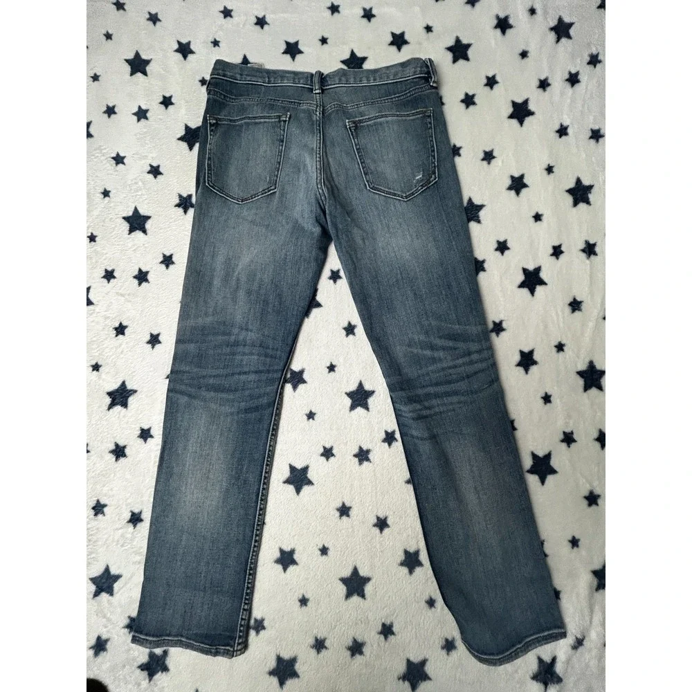 Banana Republic Slim 5 Pocket Jeans Mens 33x30 Blue Distressed Stretch Denim